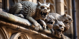 photo of four stone gargoyles